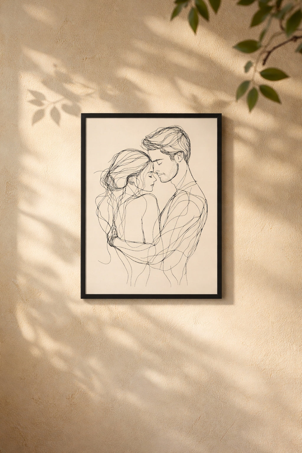 Line Art Kobieta Czarno Białe — Zestaw 3 Plakaty – plakat do druku