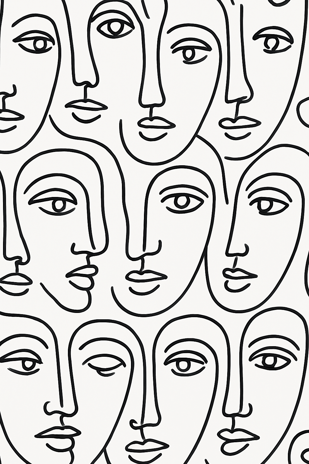 Abstract Line Face Art