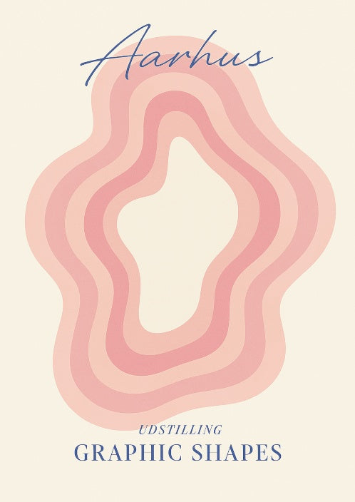 Różowy duński plakat abstrakcyjny – Aarhus