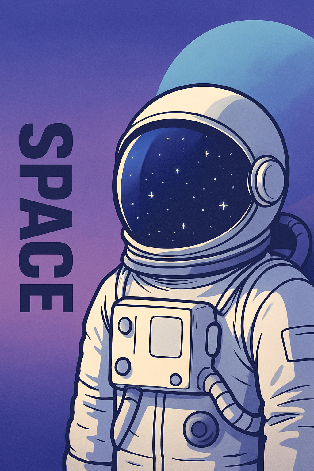 Astronaut Space Art Print