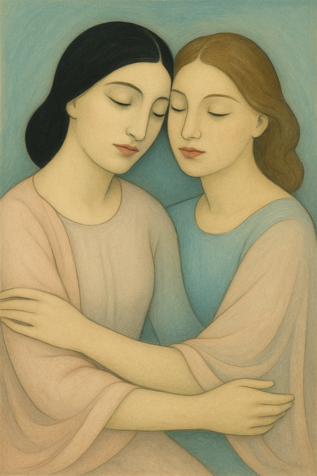 Embracing Women Art Print