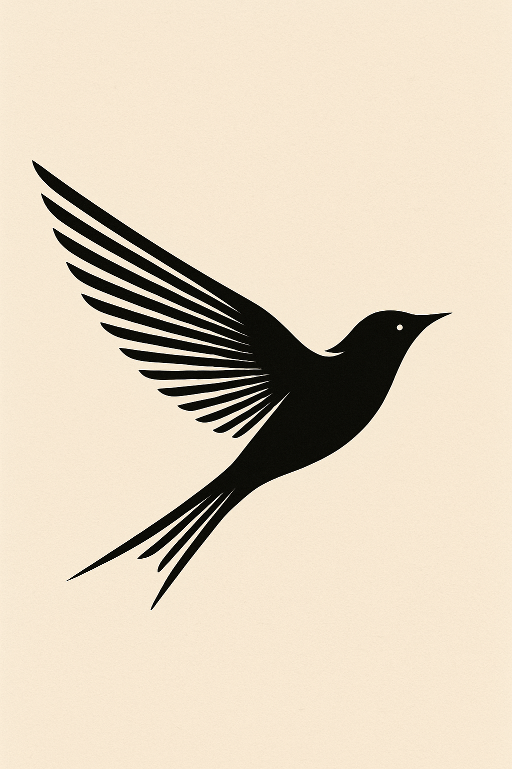 Minimalist Black Bird Art