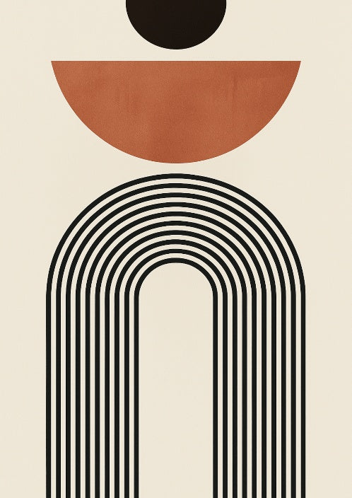 Minimalistyczny Plakat Geometryczny Nowoczesna Sztuka Abstrakcyjna z
Motywem Łuku i Ksztaltów