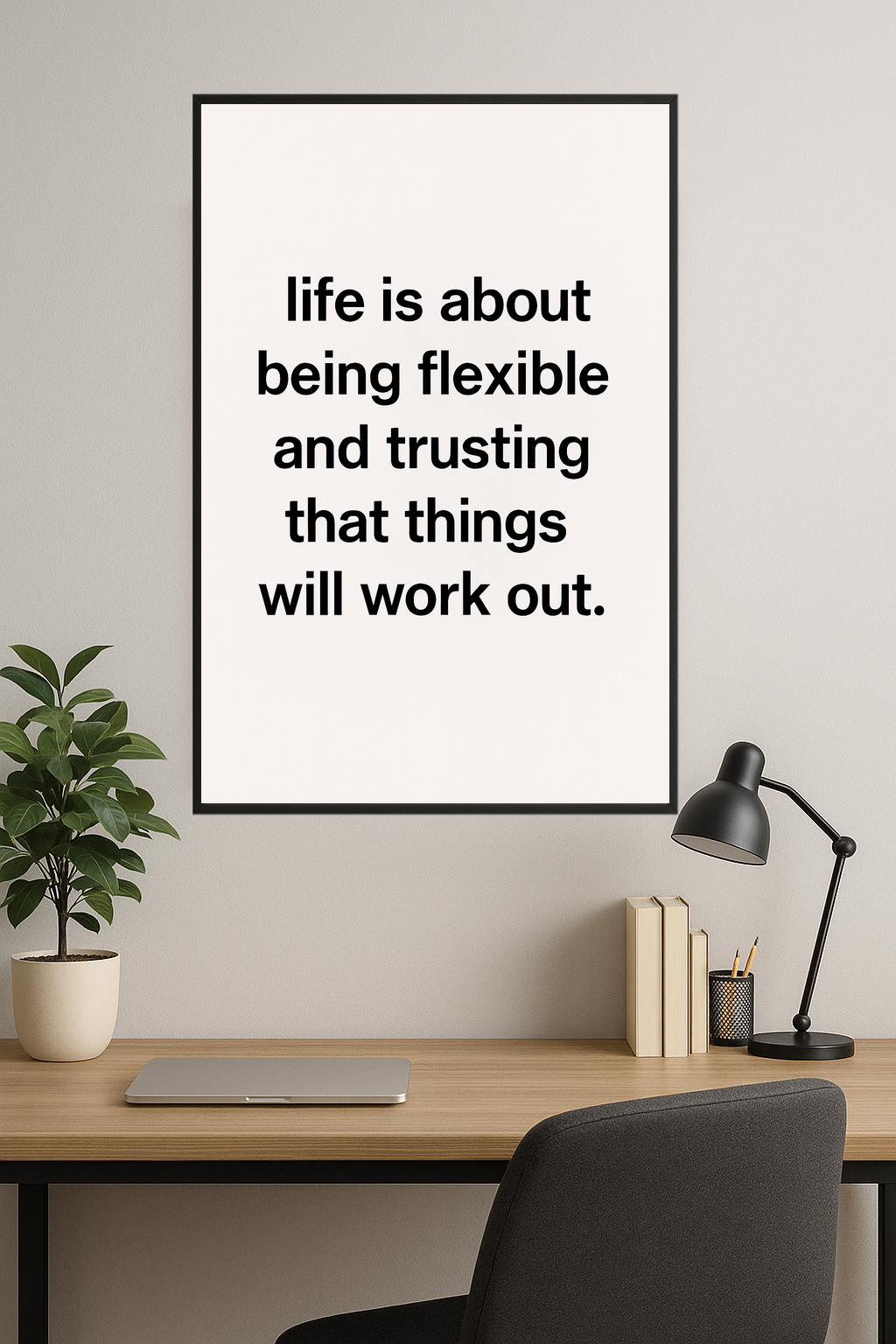 Motivational quote poster with black text on white background.- gabinet