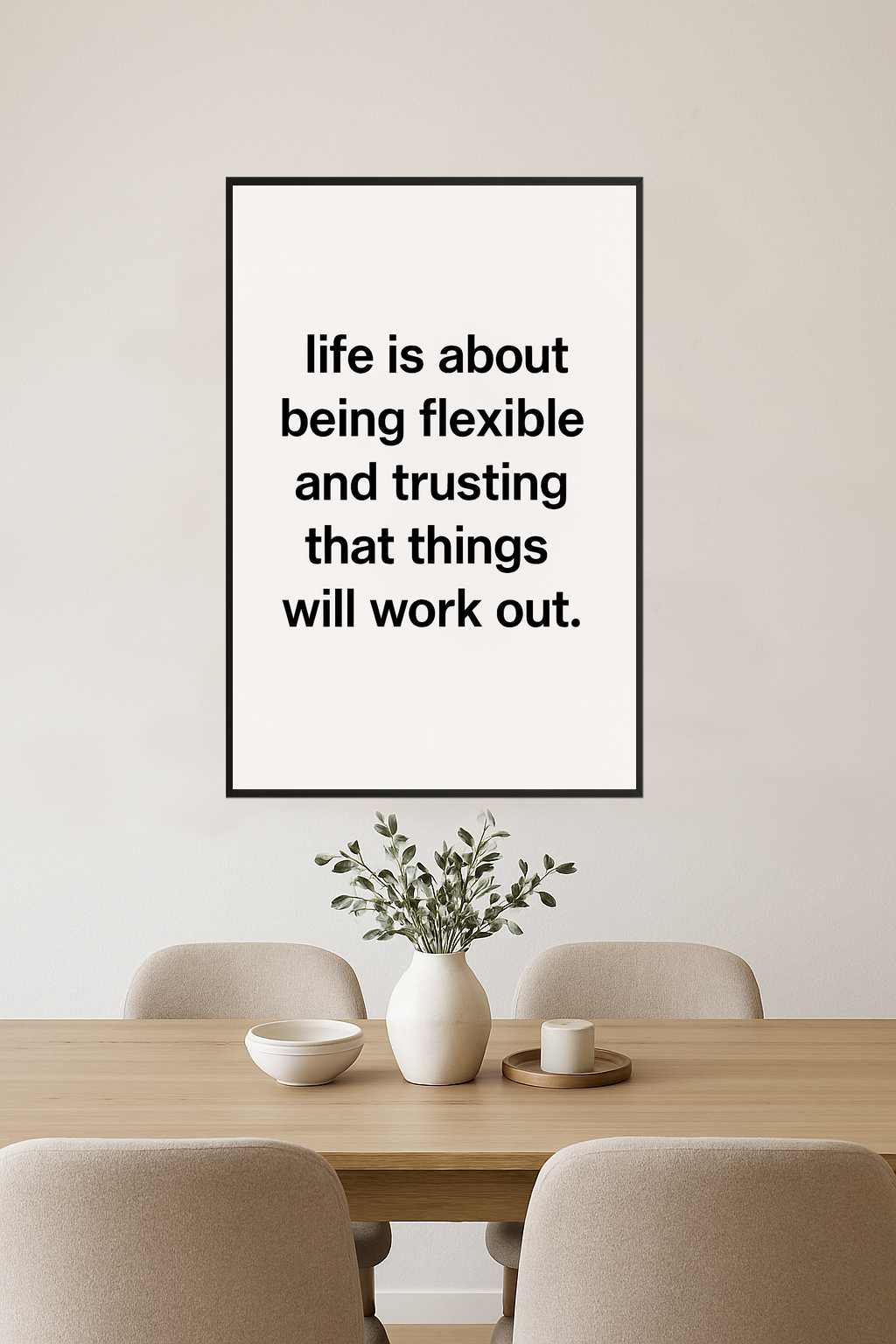 Motivational quote poster with black text on white background.- jadalnia