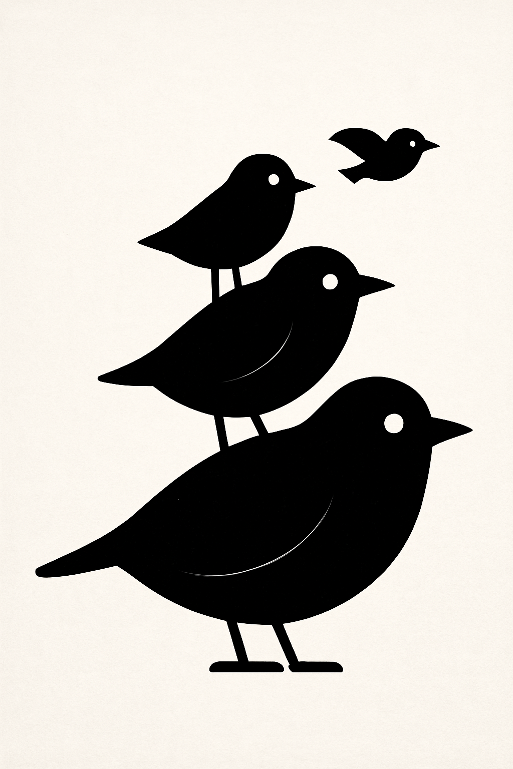 Stylized Black Bird Art