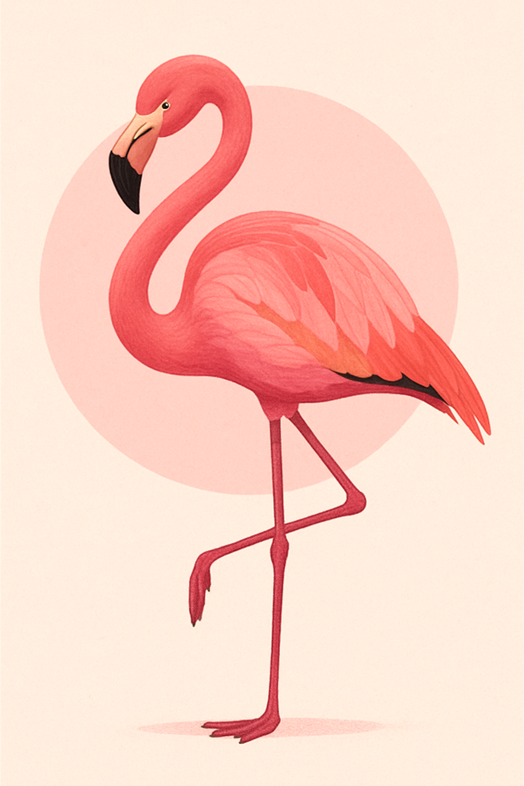 Stylized Pink Flamingo Art