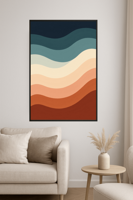 Abstrakcyjna Fala Krajobrazu Sztuki - CasaNookDecor