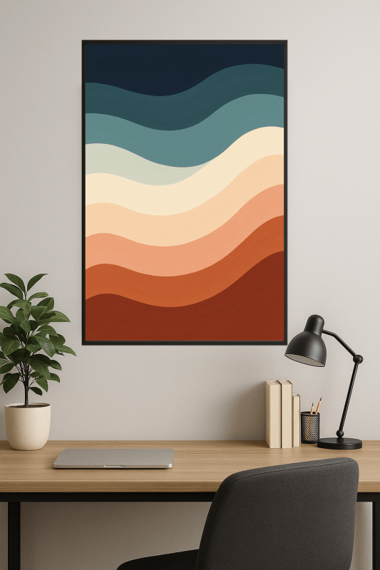 Abstrakcyjna Fala Krajobrazu Sztuki - CasaNookDecor