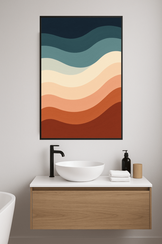Abstrakcyjna Fala Krajobrazu Sztuki - CasaNookDecor