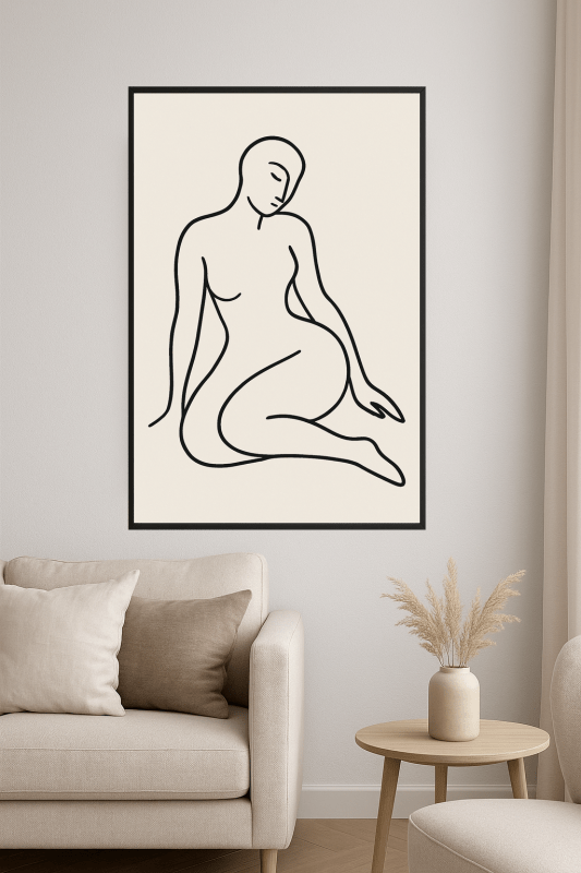Abstrakcyjna Grafika Liniowa - CasaNookDecor