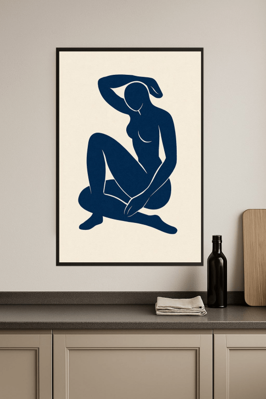 Abstrakcyjna Niebieska Figura Sztuki - CasaNookDecor