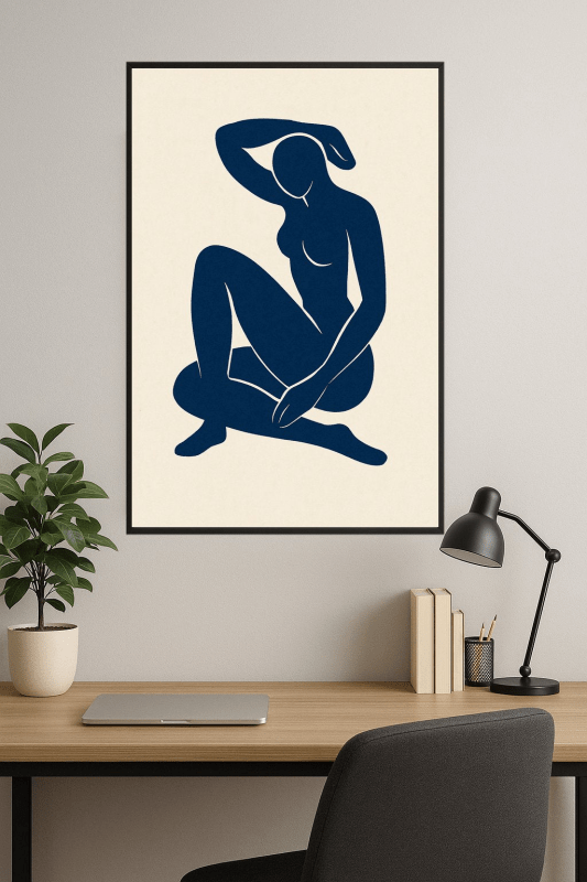 Abstrakcyjna Niebieska Figura Sztuki - CasaNookDecor