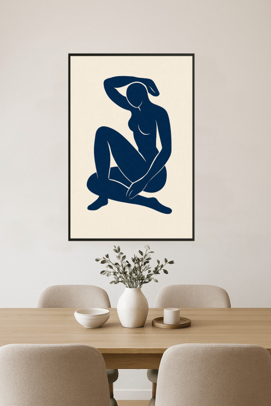 Abstrakcyjna Niebieska Figura Sztuki - CasaNookDecor