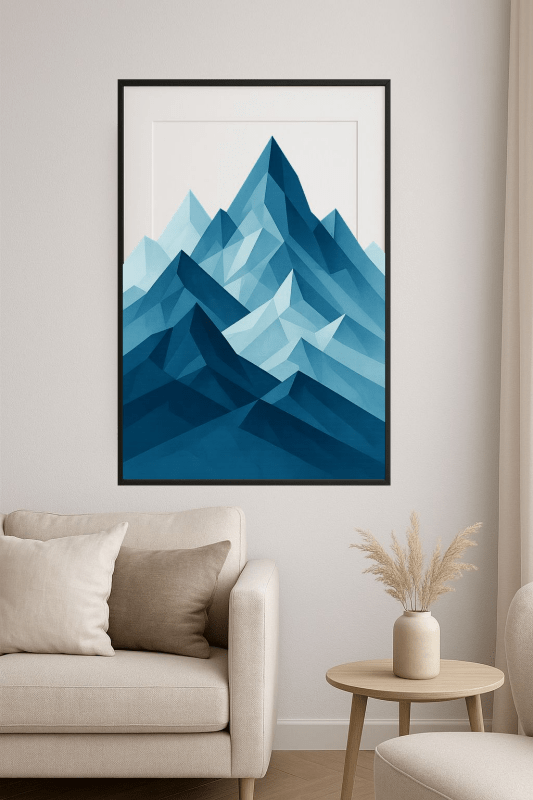 Abstrakcyjna Sztuka Błękitnej Góry - CasaNookDecor