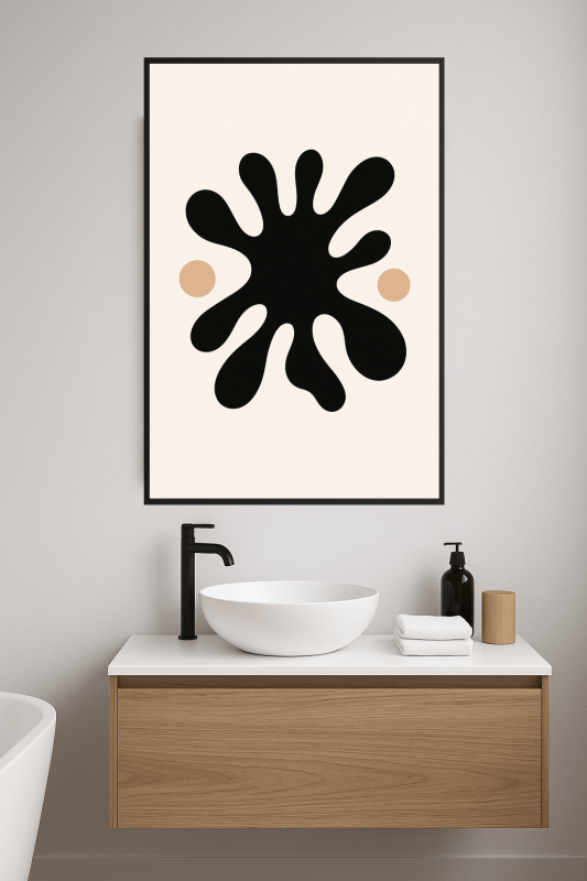 Abstrakcyjna Sztuka Czarno - Beżowa - CasaNookDecor