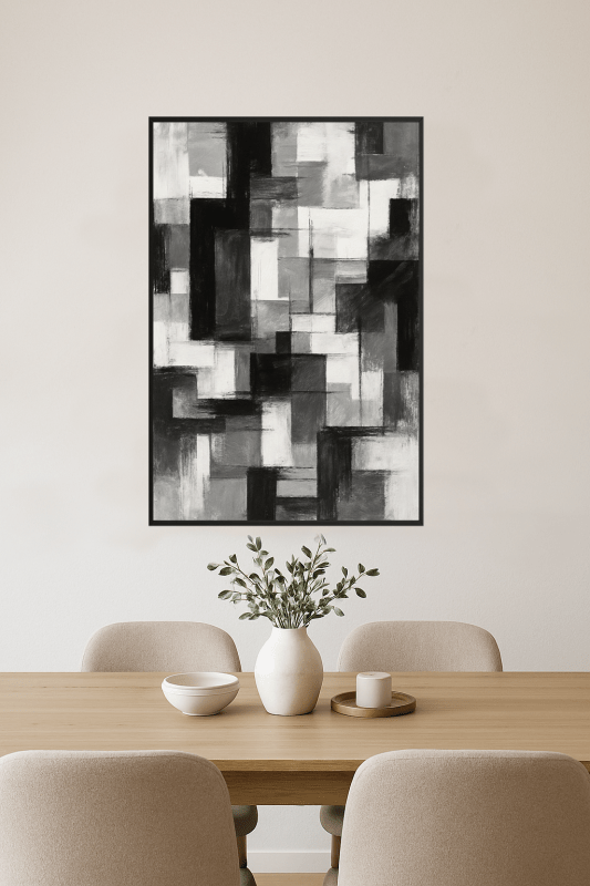 Abstrakcyjna Sztuka Czarno - Biała - CasaNookDecor