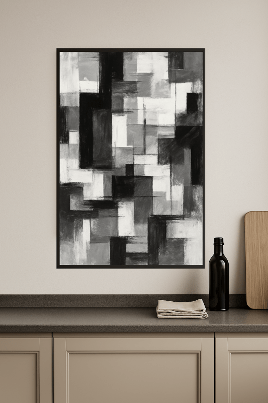 Abstrakcyjna Sztuka Czarno - Biała - CasaNookDecor