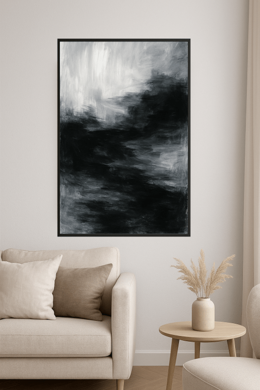Abstrakcyjna Sztuka Czarno - Biała - CasaNookDecor