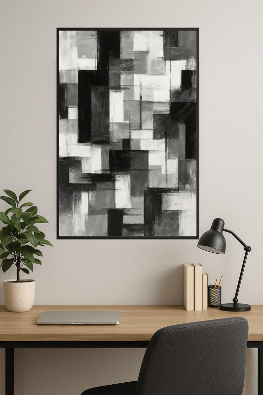 Abstrakcyjna Sztuka Czarno - Biała - CasaNookDecor