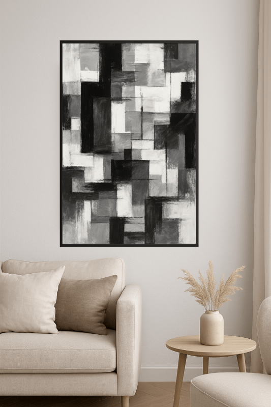 Abstrakcyjna Sztuka Czarno - Biała - CasaNookDecor