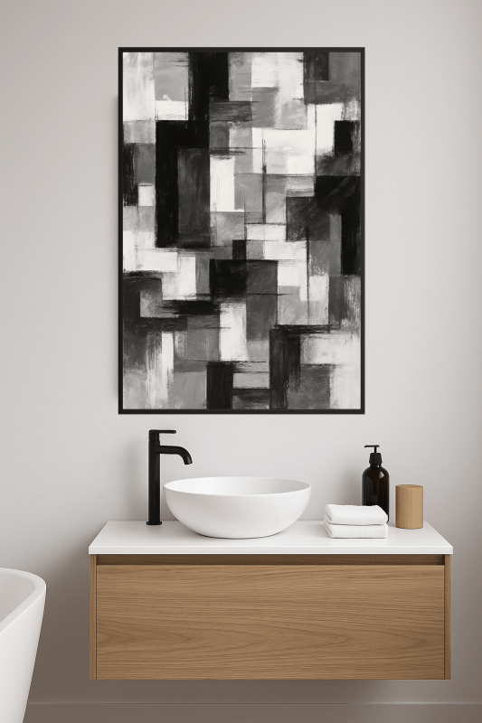 Abstrakcyjna Sztuka Czarno - Biała - CasaNookDecor