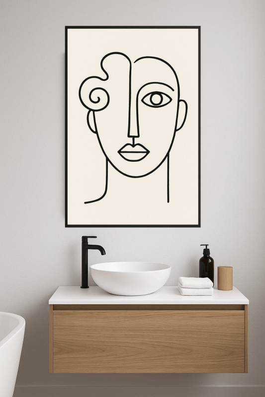 Abstrakcyjna Sztuka Twarzy w Linii - CasaNookDecor