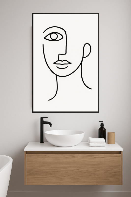 Abstrakcyjna Sztuka Twarzy w Linii - CasaNookDecor