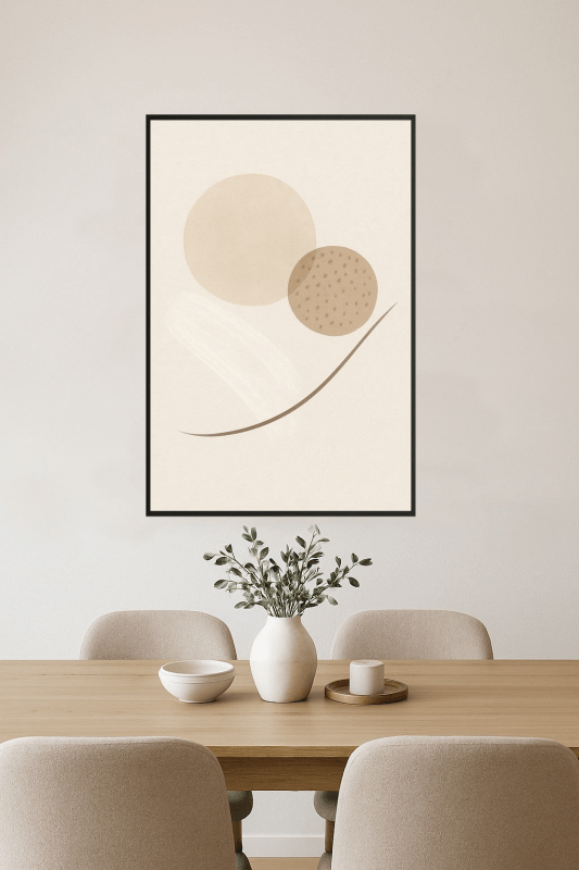 Abstrakcyjny Beżowy Druk Sztuki - CasaNookDecor