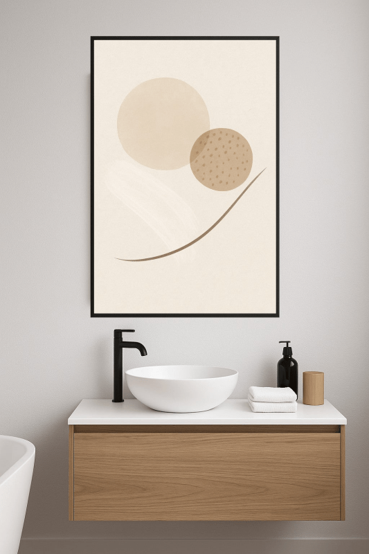 Abstrakcyjny Beżowy Druk Sztuki - CasaNookDecor