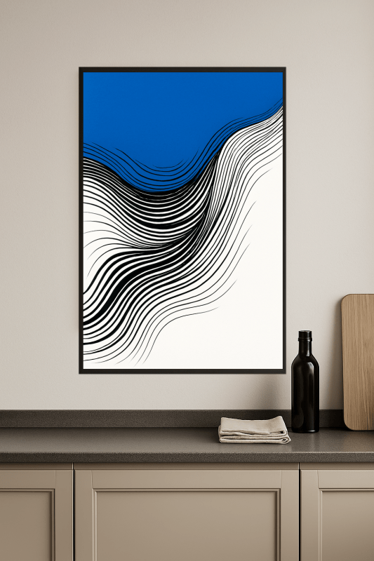 Abstrakcyjny Niebiesko - Czarny Wzór - CasaNookDecor
