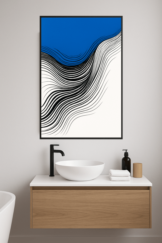 Abstrakcyjny Niebiesko - Czarny Wzór - CasaNookDecor