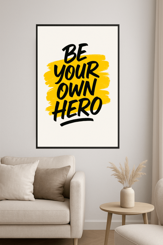Bądź Swoim Własnym Bohaterem - Plakat - CasaNookDecor