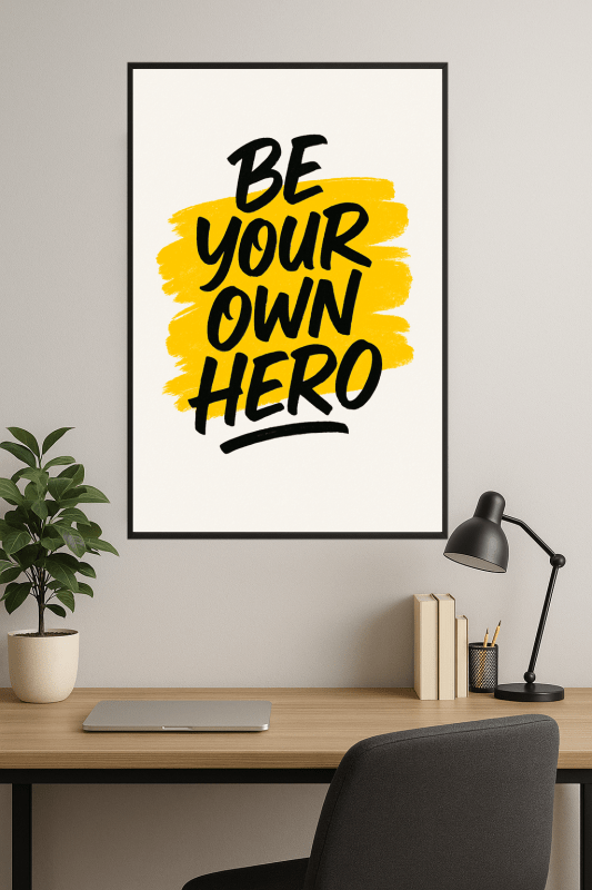 Bądź Swoim Własnym Bohaterem - Plakat - CasaNookDecor