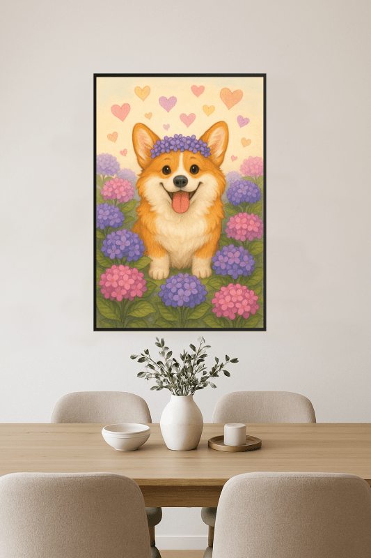 Corgi W Kwiatowej Koronie - CasaNookDecor