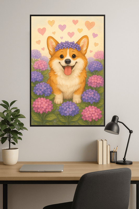 Corgi W Kwiatowej Koronie - CasaNookDecor