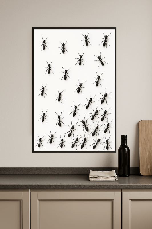 Czarne Mrówki Sztuka Ścienna - CasaNookDecor