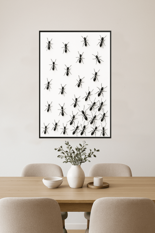 Czarne Mrówki Sztuka Ścienna - CasaNookDecor