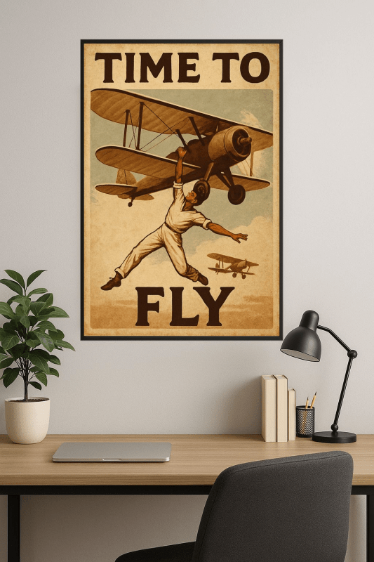 Czas Na Lot - Plakat Vintage - CasaNookDecor