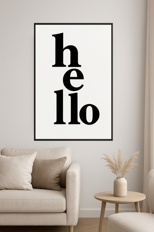 Cześć Typografia Druk - CasaNookDecor