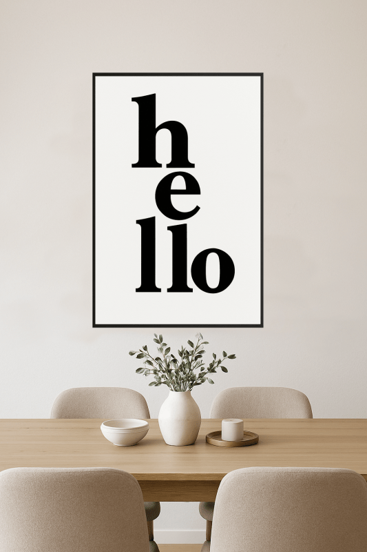 Cześć Typografia Druk - CasaNookDecor