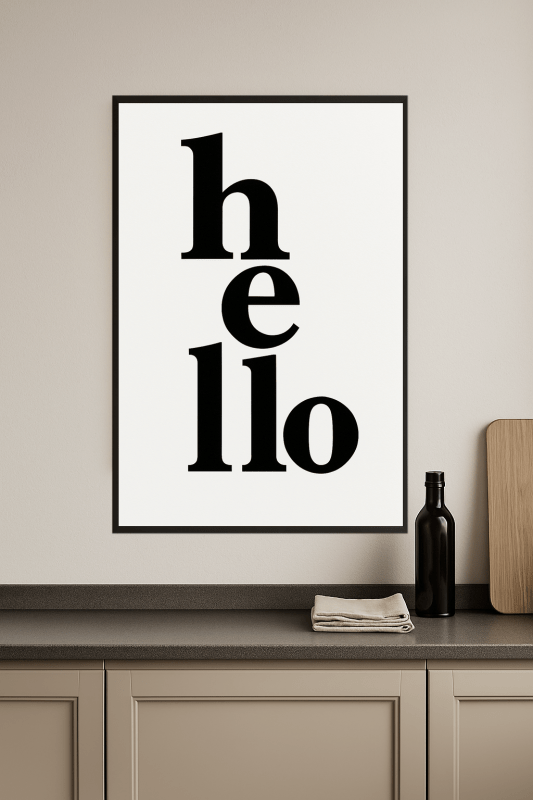 Cześć Typografia Druk - CasaNookDecor