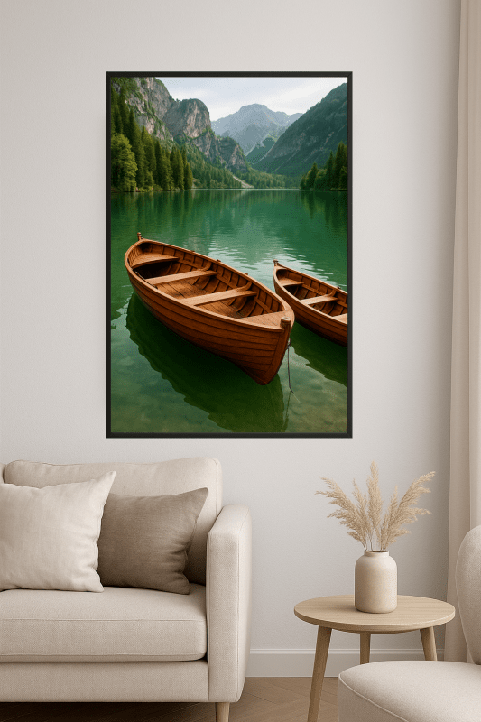 Drewniane Łodzie Na Spokojnym Jeziorze - CasaNookDecor
