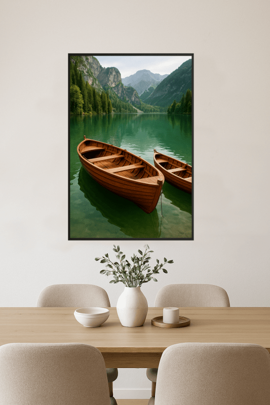 Drewniane Łodzie Na Spokojnym Jeziorze - CasaNookDecor