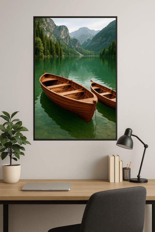 Drewniane Łodzie Na Spokojnym Jeziorze - CasaNookDecor