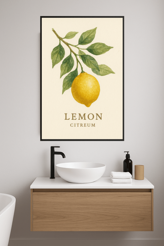 Druk Artystyczny Akwareli Cytryny - CasaNookDecor