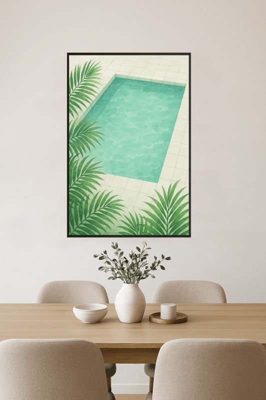 Druk Artystyczny Basenu Akwarelowego - CasaNookDecor