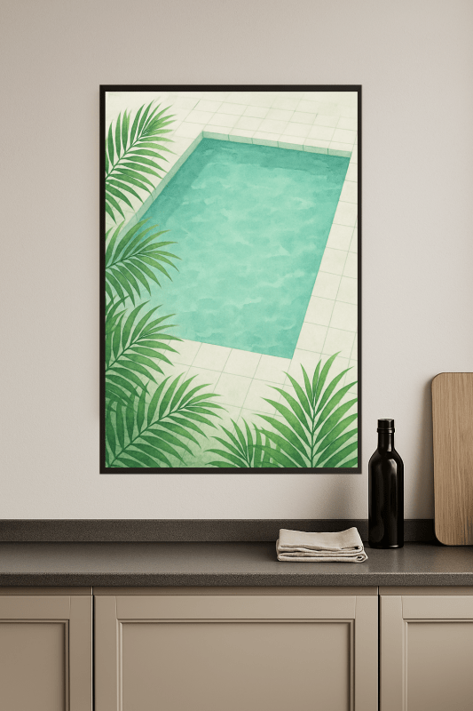Druk Artystyczny Basenu Akwarelowego - CasaNookDecor