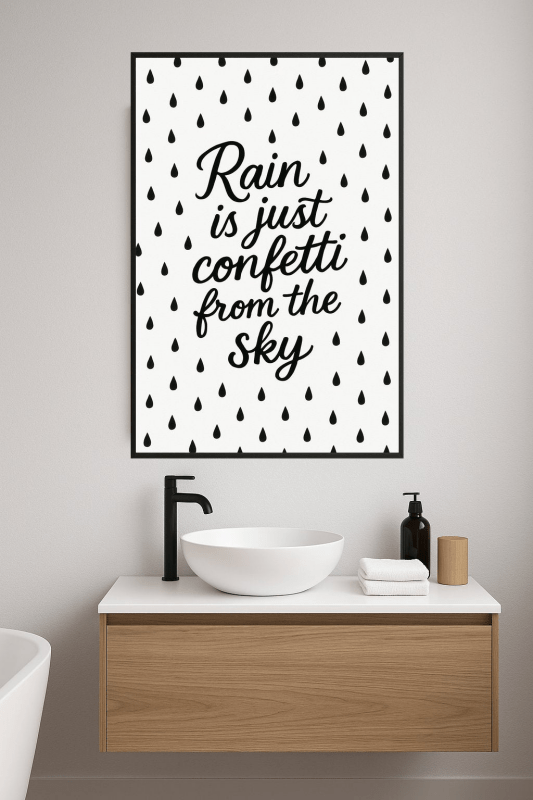 Druk Cytatu 'Deszcz Confetti' - CasaNookDecor