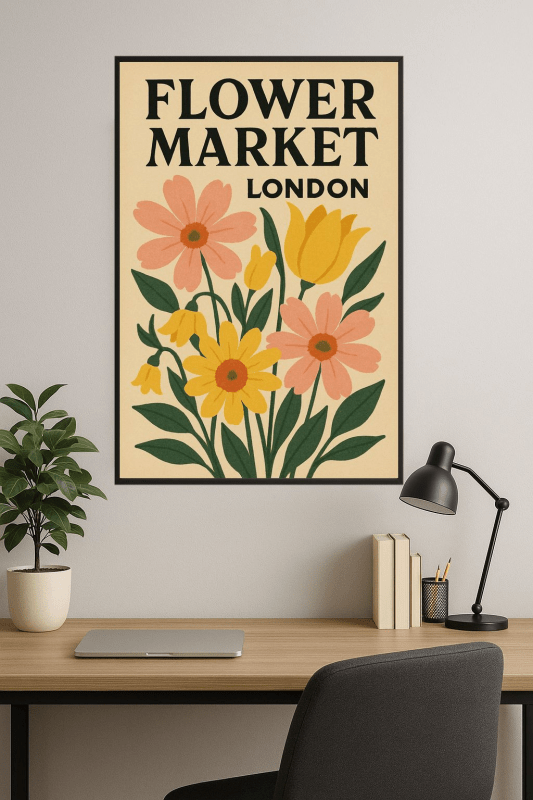 Druk Kwiatowego Targu - CasaNookDecor